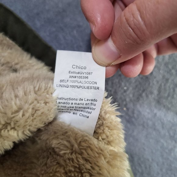 C'ESTTOI Vest Women S Green Fuzzy Lining Cinch Drawstring Waist Zip Snaps Milita - Picture 7 of 11